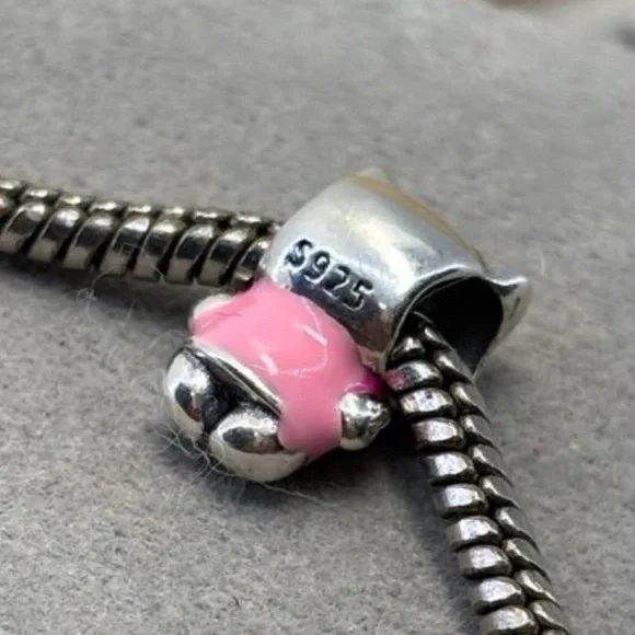Pink Sanrio Hello Kitty Kawaii .925 silver charm - Picture 3 of 4